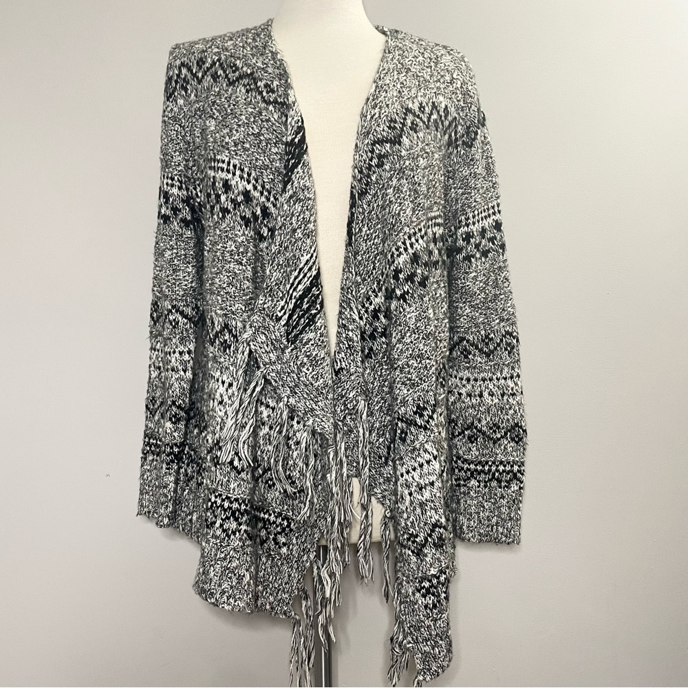 Old Navy Open Front Fringe Trim Cardi Cardigan Sweater